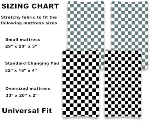 4 Pack Checkered Plaid Crib Sheets Neutral Breathable Buffalo Check Fitted Baby - Image 7