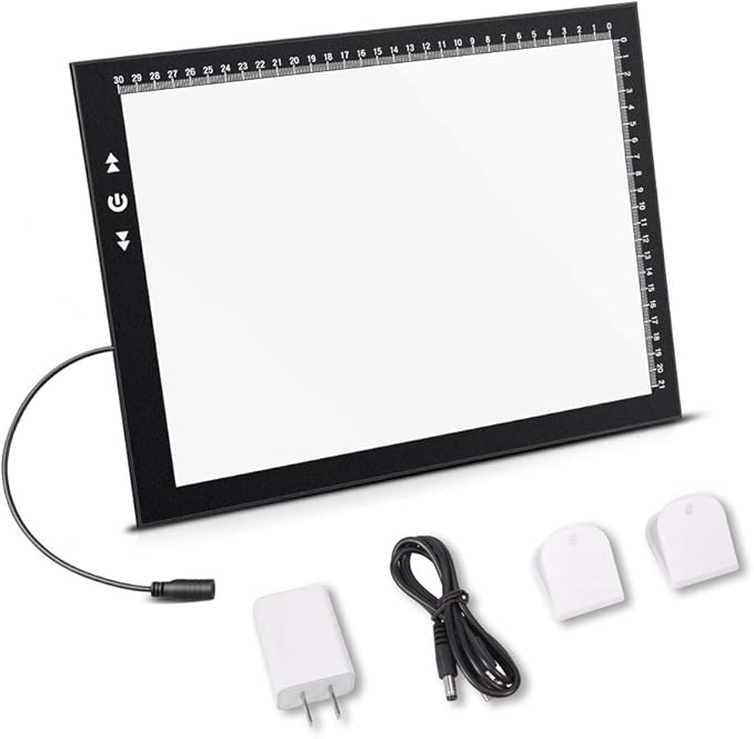 HSK A4 Artist tracing Light Box Copy Table,USB Power Dimmerable 7000 Lux Lock Button Artcraft Light Pad for Tatto Drawing, Sketching, Animation,Diamond Painting