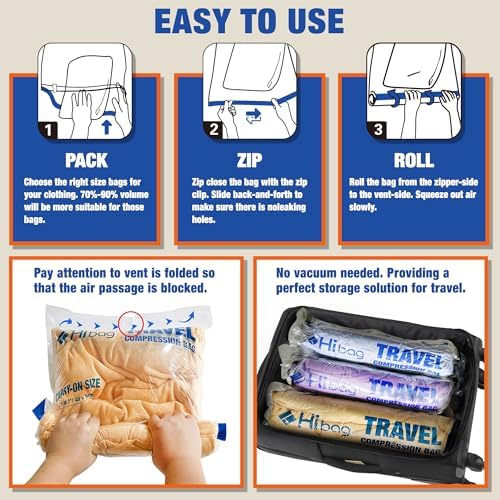 18 Compression Bags for Travel Essentials, Vacuum Packing Space Saver Bags for - Image 3