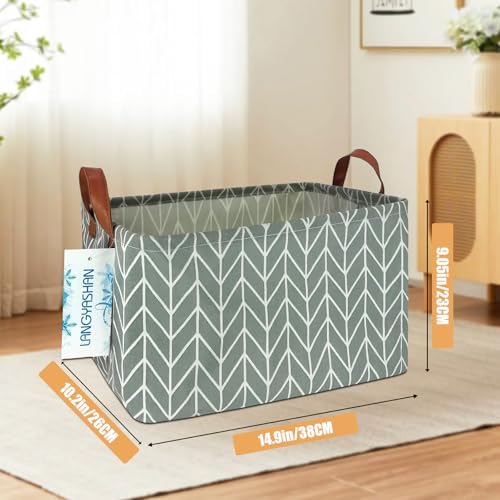 Rectangular Collapsible Grey Point Storage Basket Nursery Organizer - Image 2