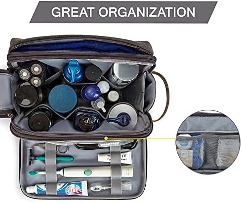BAGSMART Toiletry Bag for Men, Canvas Travel Toiletry Organizer Dopp Kit - Image 2