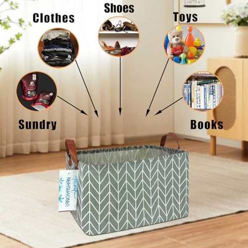 Rectangular Collapsible Grey Point Storage Basket Nursery Organizer - Image 4