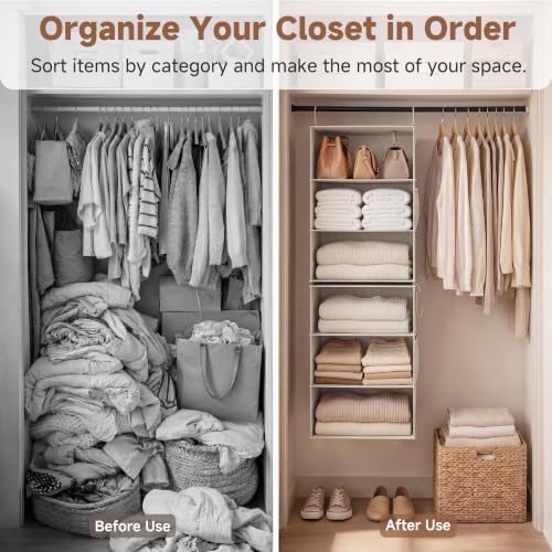 StorageWorks Hanging Closet Organizer, 6-Shelf - Image 4