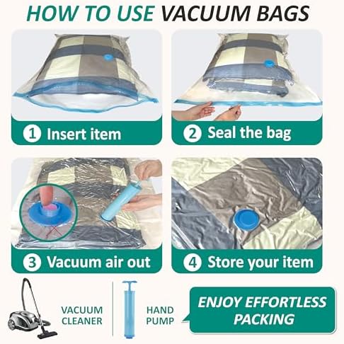 12 Jumbo Vacuum Storage Bags for Blankets & Bedding, Space Saver Bags - Image 6