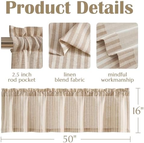 jinchan Linen Boxter Stripe Valances - Image 6