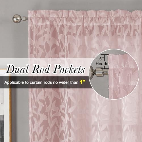 Lecloud Leia Blush Pink Sheer Valances - Image 6