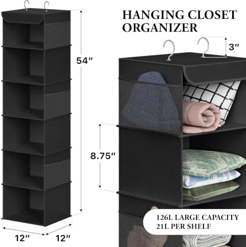 Simple Houseware 6 Shelf Hanging Closet Organizer - Image 2