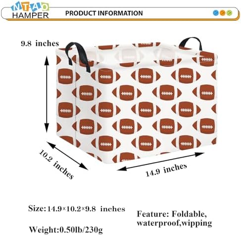 NTAOHAMPER Rectangular Football Storage Basket Empty, Collapsible Gift Basket - Image 6