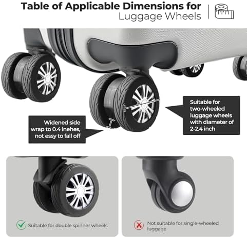 8Pcs Upgrade Luggage Wheel Covers, Travel Accessories - Image 5