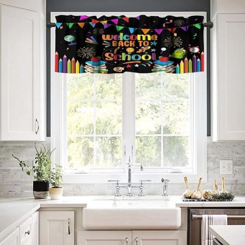 Alphabet Valances Curtain Colorful Learning Tools Back to School Pattern Window - Image 6