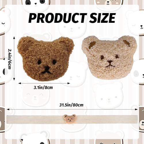 Whaline 4Pcs Bear Curtain Ties Cute Cartoon Bear Curtain Tieback Decorative - Image 2