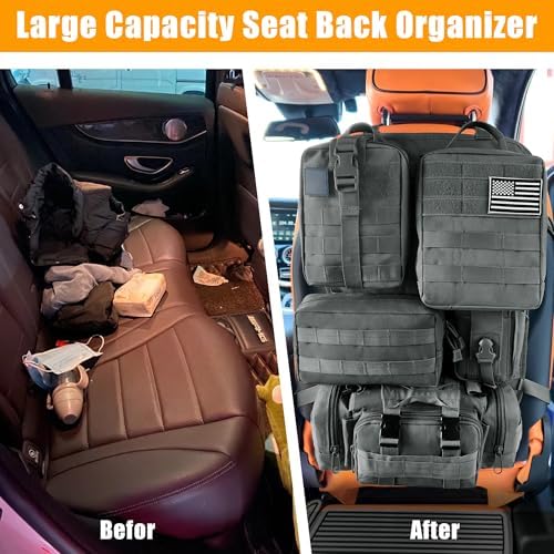 6 Pack Tactical MOLLE Car Seat Back Organizer - Image 7
