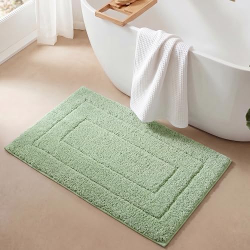 GRANNY SAYS Sage Green Bathroom Rug 16" x 24", Non-Slip Bath Mat by GRANNYSAYS