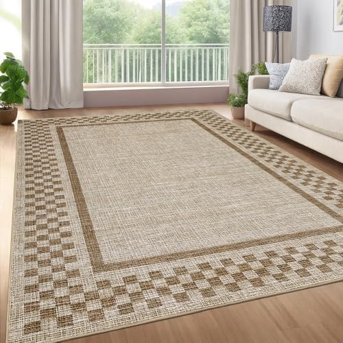 GarveeHome Area Rug 9x12 Living Room Rug Washable Checkered Area Rugs - Image 2