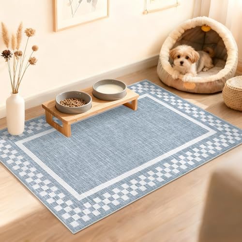 GarveeHome Small Washable Area Rug 2x3 Modern Checkered Entry Bedroom Rug - Image 2
