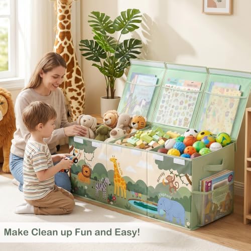 Toy Box with Adjustable Divider Large Toy Chest Storage - Image 4