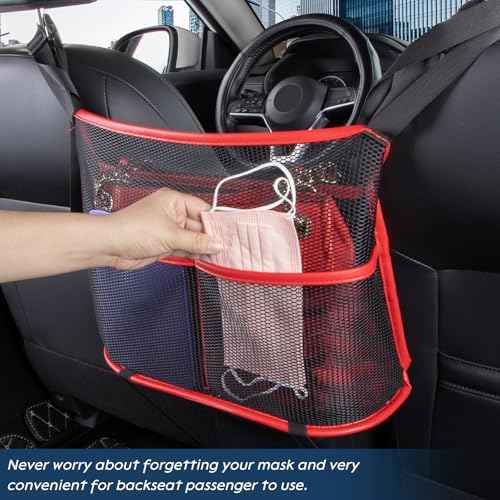 eing Car Seat Organizer Seat Back Storage Bag, Car Net Pocket Handbag Holder - Image 2