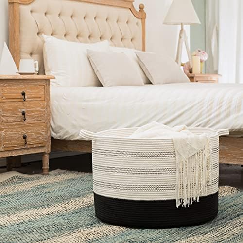 R RUNKA XXXLarge Cotton Rope Basket 22" X 22"X 14" Blanket Basket - Image 5