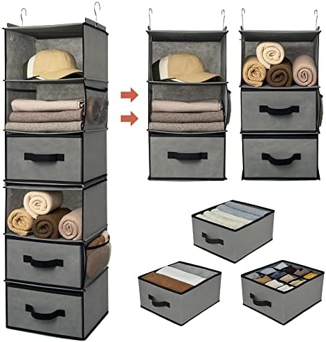 GRANNY SAYS Hanging Closet Organizer, 5 Drawers, 6 Shelves, 4 Pockets by GRANNYSAYS