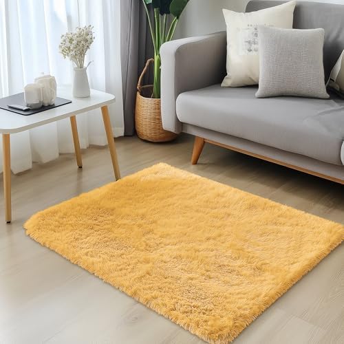 OLANLY 2x3 Machine Washable Small Bedside Rug, Soft Fluffy Shaggy Entryway - Image 3