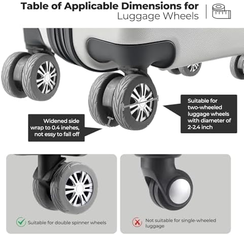 8Pcs Upgrade Luggage Wheel Covers, Travel Accessories - Image 5