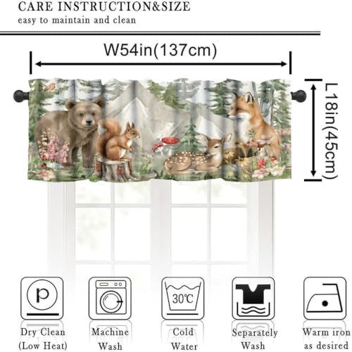 Rustic Nursery Woodland Animals Valance Curtain - Image 3