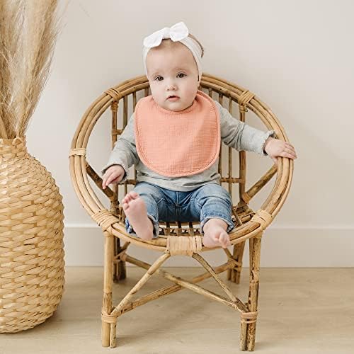 Konssy 8-Pack Muslin Baby Bibs, Adjustable Fit - Image 3