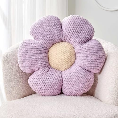 Kcvvcr Flower Throw Pillow, Soft Lavender 14.9" Shaped Floor Pillow by Kcvvcr