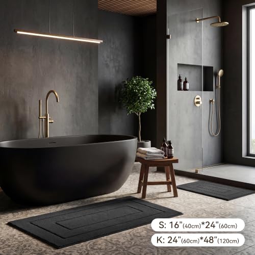 GRANNY SAYS Black Bathroom Runner Rug 24" x 48", Soft Microfiber Bath Mat - Image 5