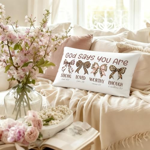 Cheetah Print Bow Throw Pillow Cover 12x20, Leopard Pillowcase - Image 4