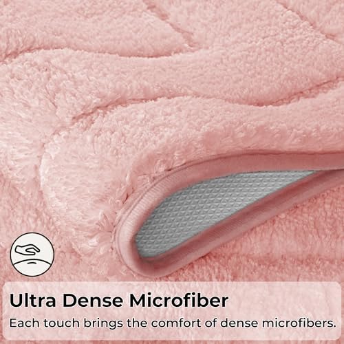 GRANNY SAYS Pink Bathroom Rugs Set 2 Piece, Non Slip Microfiber Bath Mats - Image 4