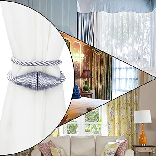 2 Pack Magnetic Curtain Tiebacks Rope Modern Handmade Curtain Tie Backs - Image 6