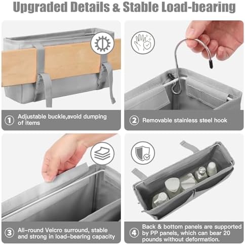 Bedside Caddy Organizer with Fixed Straps, Bunk Bed Caddy ideal - Image 5