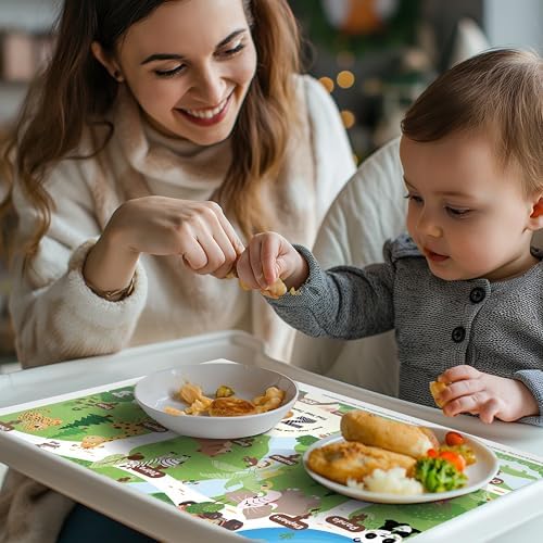 Disposable Placemats for Baby Toddlers, Plastic Sticky Kids Placemats for - Image 2