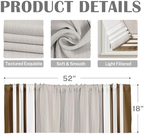 Emvency Valances for Windows, 2 Pack, 52x18 Inch - Image 3