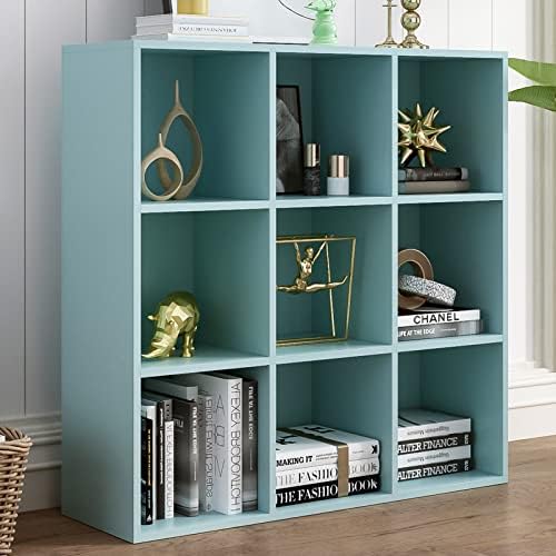 OSCHF 9-Cube Storage Shelf Bookcase, Light Blue by OSCHF