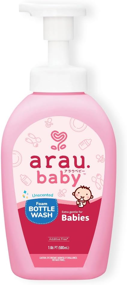 Unscented Foam Bottle Wash, Natural Plant Based Baby Bottle & Dish Soap, No Artificial Fragrance or Additives, Gentle for Washing Bottles, Pacifiers and Toys, Easy Rinse, 15.21 Fl Oz