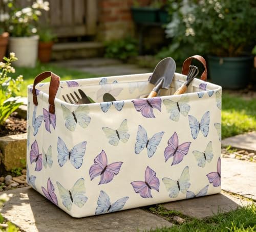 Rectangle Storage Basket with Handles, Collapsible Storage Bin, Books Box - Image 4