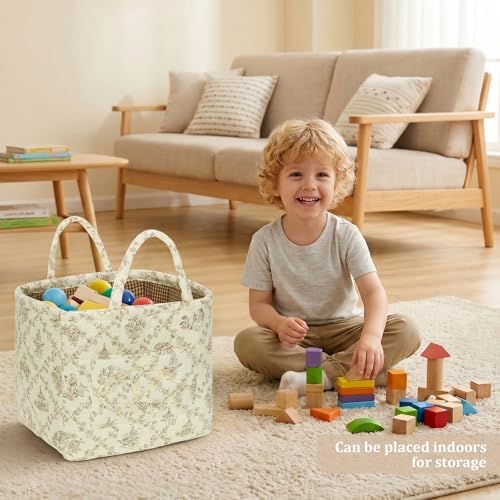 Floral Fabric Storage Basket Car Interior Storage Basket Underwear Sundries - Image 5