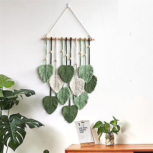 MSFENG Wall Hanging Decor Leaves Tapestry Boho Wall Decor Woven Feather by MSFENG
