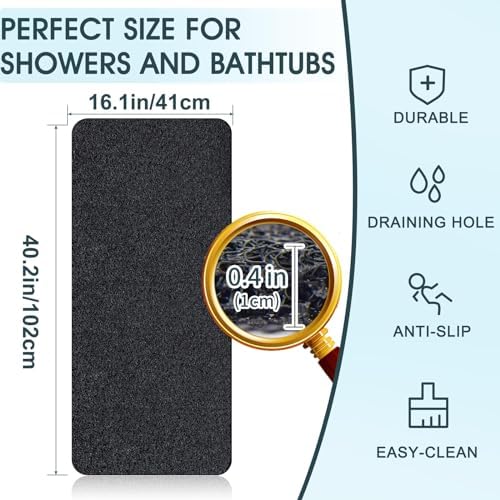 SONGZIMING Shower Mat Non Slip 40.2 x16.1 Inch, Loofah Shower Mat Anti Slip Tub - Image 2