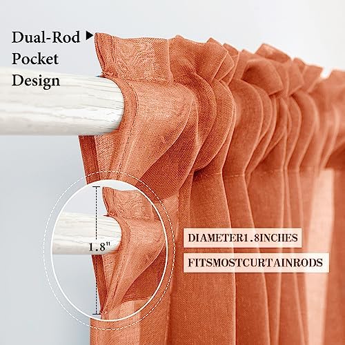 MIULEE Burnt Orange Fall Window Valance 1 Panel 54W x 18L - Image 2