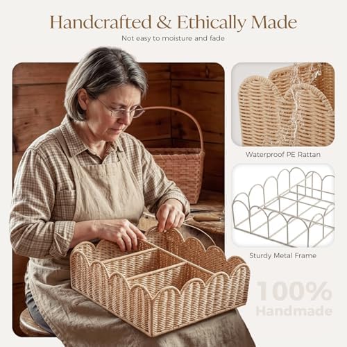 Wicker Diaper Caddy Organizer, Nursery Storage Basket - Image 5