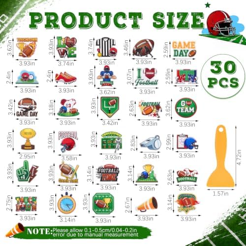 Fullhawl 30 Pcs Football Non Slip Shower Stickers, Sports Bathtub Safety - Image 2