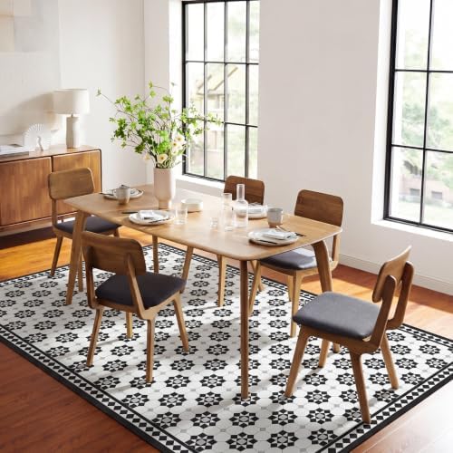 4' x 6' Upgraded Waterproof Rug-Look Floor Mat, Plastic Floor Protector by BelleCosy