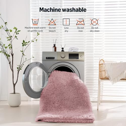 Amazon Basics Fluffy Washable Area Rug, Shaggy Carpet - Image 6
