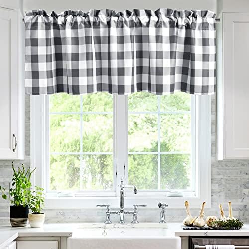 Hiasan Plaid Curtains Valances, 52W x 18L, 1 Panel by Hiasan