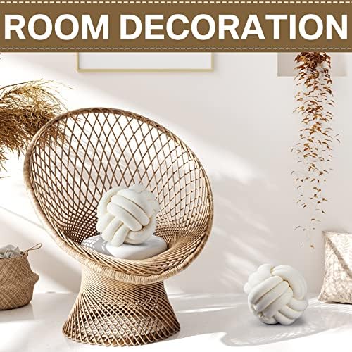 Namalu 10.6 Inches 2 Pcs Knot Pillow Decorative Throw Pillow, Cream White - Image 5