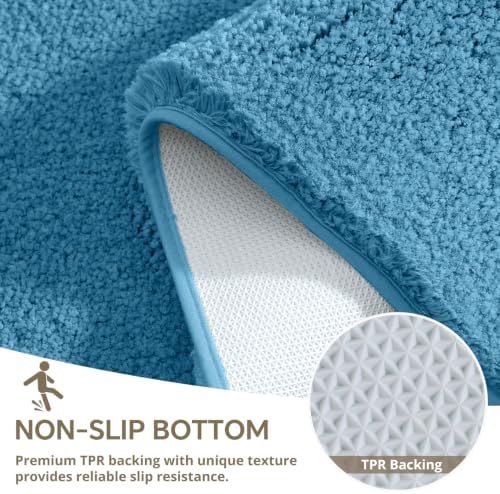 Polyester Bathroom Rug 40"x60" Blue, Large Soft Shaggy Bath Mat - Image 6