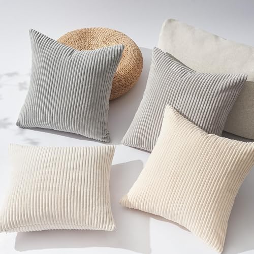 Topfinel 4 Packs Neutral Decorative Throw Pillows Covers 20x20 Inch - Image 5